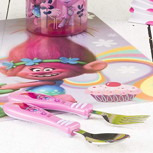 Zak Designs Trolls Easy Grip Flatware Fork And Spoon Utensil Set – Perfect For Toddler Hands With Fun Characters, Contoured Handles And Textured Grips, Trolls Movie #TOP1