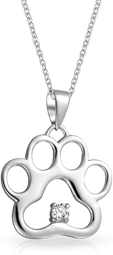 Bling Jewelry Collar con colgante personalizado de BFF, animal mascota, perro, gato, cachorro, gatito, corazón, hueso de perro, huellas de patas,