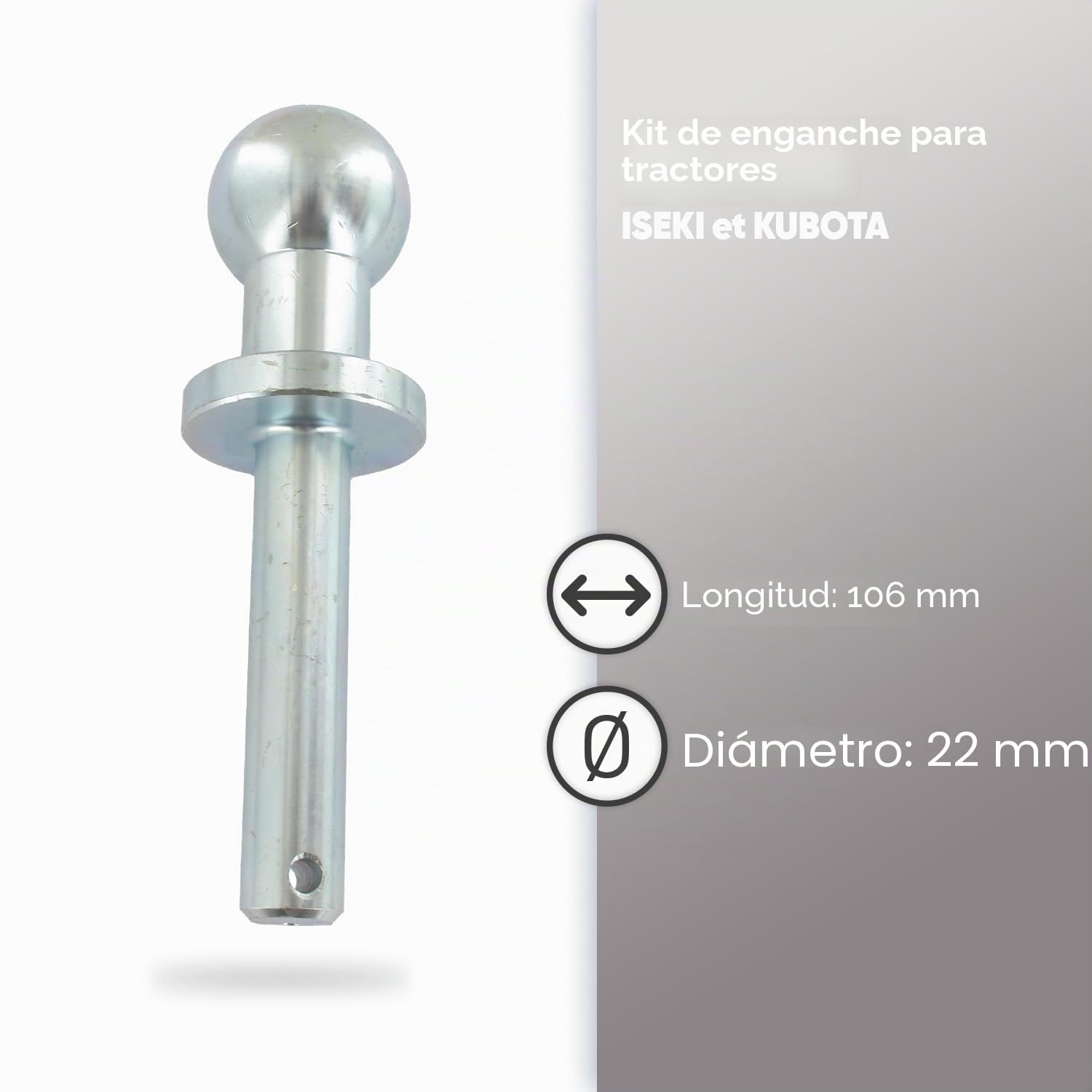 Greenstar – Bola de Enganche para Tractores Iseki y Kubota – Gancho Remolque/arado, etc.