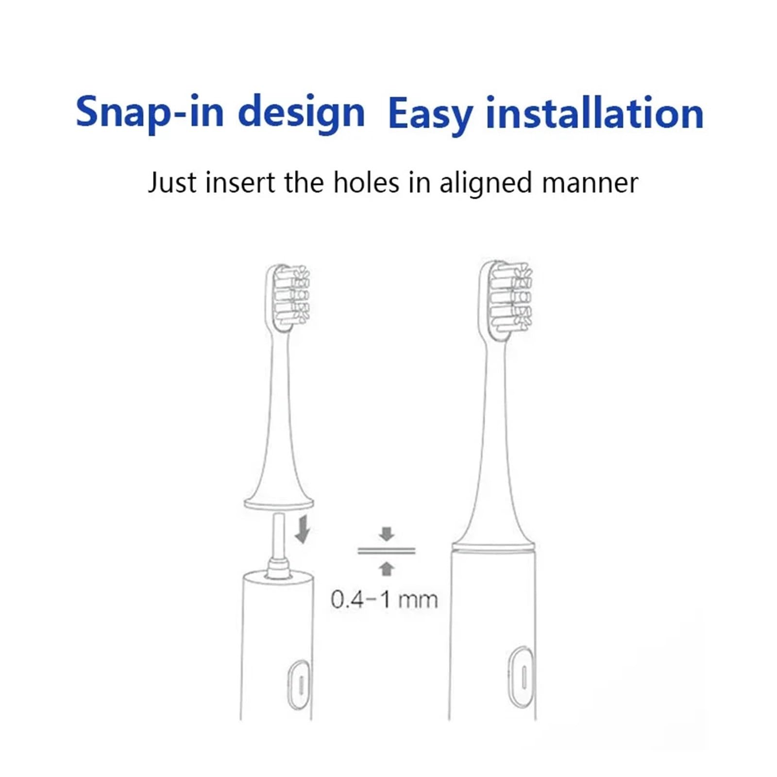 Ersatzköpfe, kompatibel mit Xiaomi, T100 | Weiche Borsten, Kunststoff, für Erwachsene, 1 Zahnbürstenkopf(T100 White-16PCS)