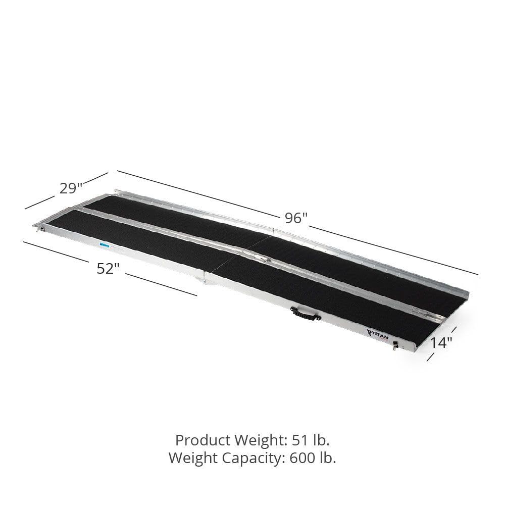 Snapklik.com : 8 Folding Aluminum Wheelchair Ramp 600 Lb Capacity Anti ...