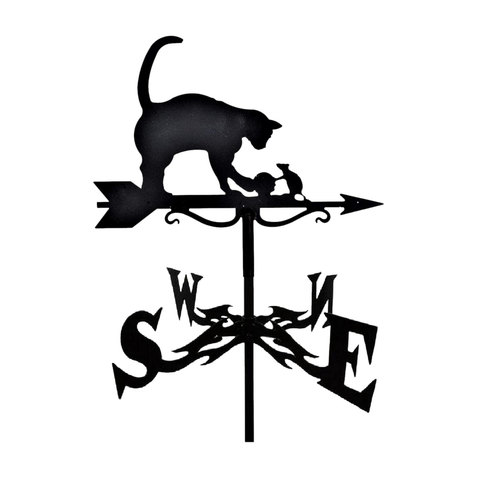 Retro Metal Weathervane Weather Vane Wind Direction Indicator Cat and Rat
