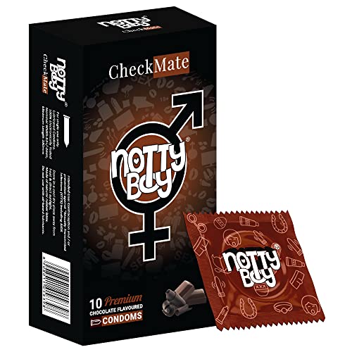 Condones NottyBoy de látex lubricados con sabor a chocolate, lo mejor para uso oral - 10 condones
