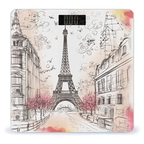 Báscula digital de baño con diseño Torre Eiffel París miniatura 1