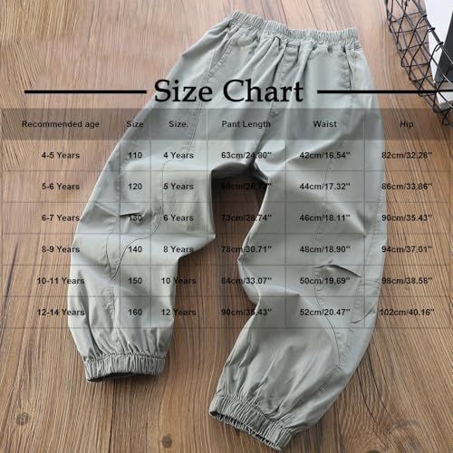 Boys Pants Casual Pull On Cargo Pant with Multi Pockets Comfy Lounge Solid Color School Pants for Boys 4-14 Years3