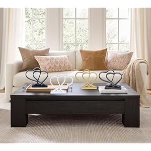 Heart statue decor heart shaped sculpture black modern figurine decorations for home living room bookshelf office shelf centerpiece table herhim love wedding anniversary couple valentines day gifts  urban country home decor