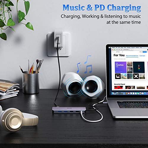 ICZI Hub USB C 11 in 1 Adattatore HDMI 4K VGA PD 100W Ethernet 1000Mbps SD/TF Audio/Mic 4 USB 3.0/2.0 per MacBook PRO/Air iMac Surface Go/Pro7/Pro X Chromebook XPS Samsung Huawei e Altri Dispositivi