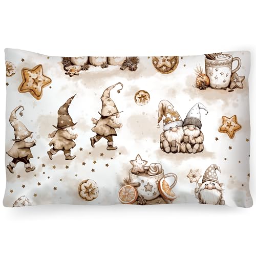 PinkZebra Kopfkissenbezug Weihnachten 40 x 80 cm aus 100% Baumwolle,...