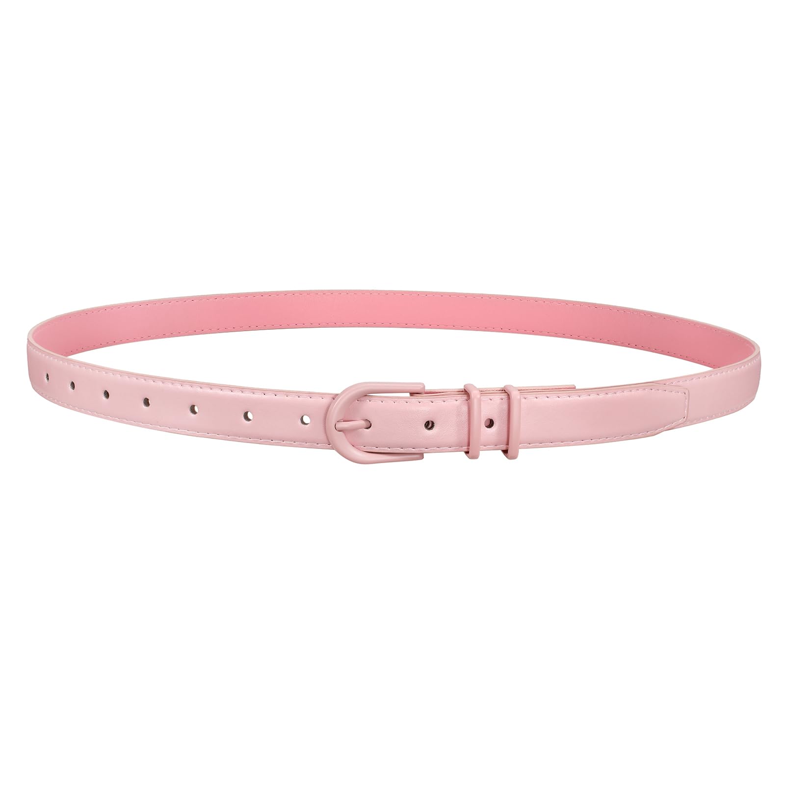 JASGOOD Women Skinny Leather Belt for Jeans Pants Fashion Ladies Thin Belt for Dress with Gold Single Prong Buckle