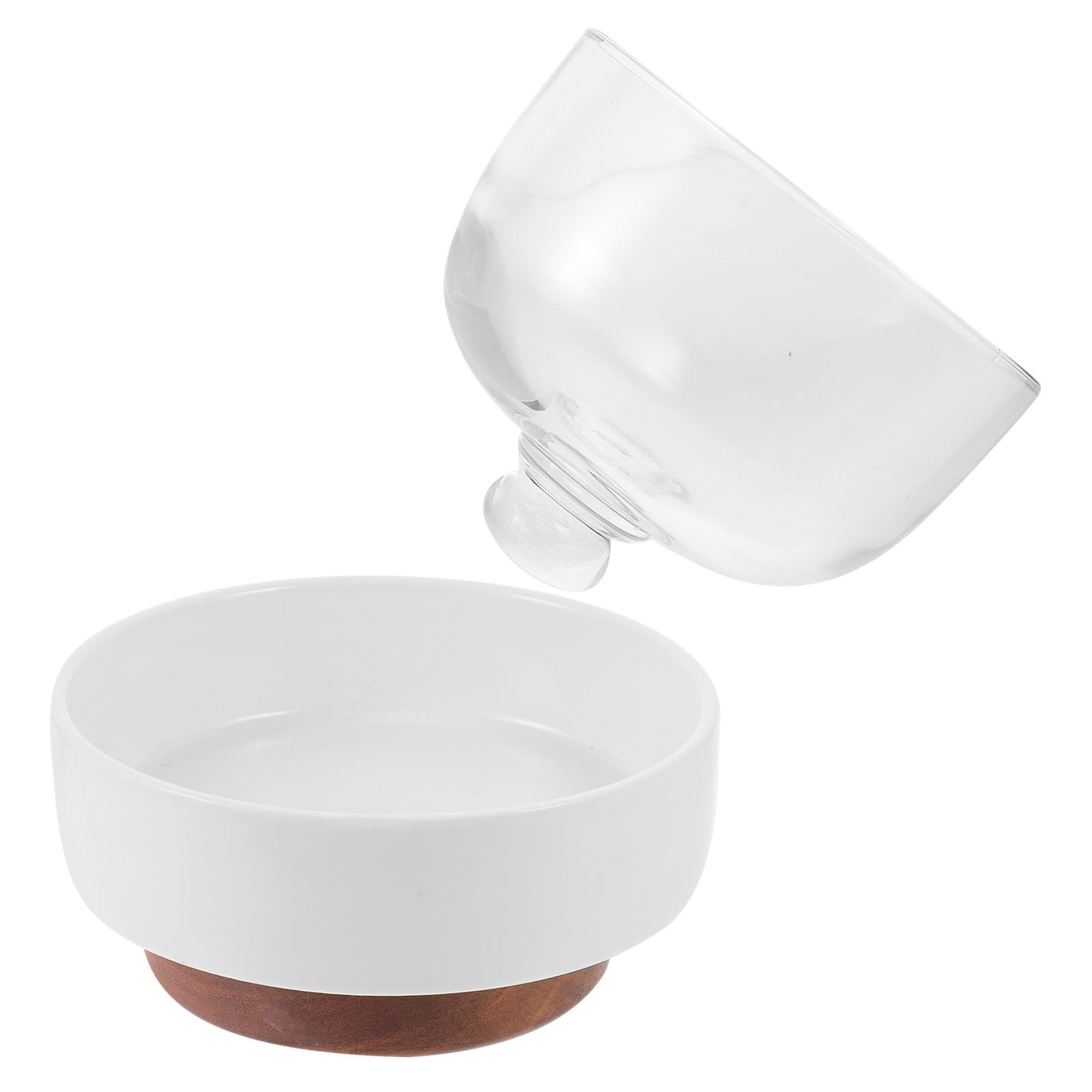 Plateau à gâteau rond céramique cloche en verre présentoir dessert maison fêtes facile à laver