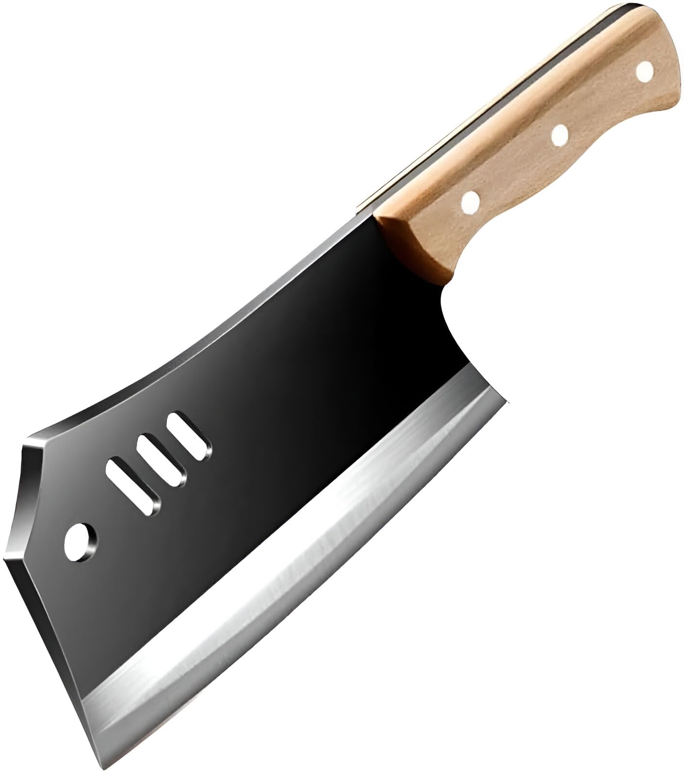 Kneefcy Stainless Steel Knife Kitchen Knife Set, High Black Coated Chef Knife Non Slip Triple Rivet Strong Handle, Kitchen Cutting Knives Set for Cooking, Cutting, Slicing (Pack of 1)