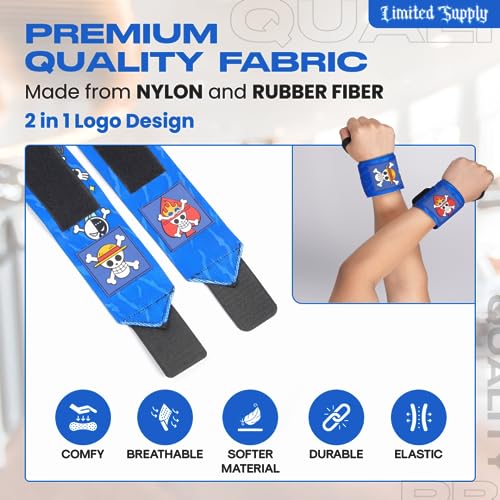 Faixas de levantamento de pulso de anime camufladas 61 cm para homens e mulheres – 1 par cada, acess