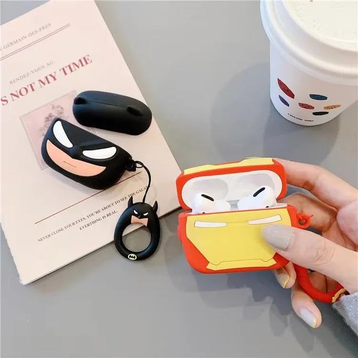 Image of Cartoon Silicone Case Compatible with Apple AirPods Pro 2 Case Cover - Cute 3D Shockproof 360 Protective Skin Cover with Keychain | AirPods Pro 2nd Gen Case (Iron-Man)