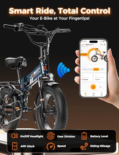 Image of Jasion X Hunter /PRO Electric Bike for Adults,1800W /1400W Peak 20''Fat Tire Foldable Ebike,Folding E Bike Up to 80 /70 Miles Range,720 /624WH Removable Battery,30 MPH E Bike,Certified by UL2849