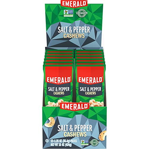 Emerald Nuts, Salt and Pepper Cashews, 12 Ct Box (Pack of 6)