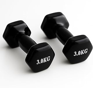 Kit de Halteres Sextavado Emborrachado 3Kg Preto - MK FIT