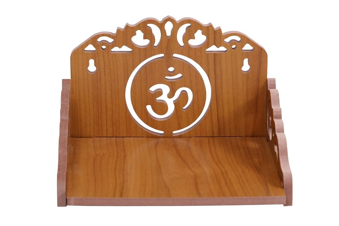 HIOLTY Plywood Small Wooden Temple for Home Office and Shop/Wall Hanging Temple/sinhasan/Pooja mandir/Pooja Stand/Hindola (8 MM Plywood Thickness) (Wooden_OMO)