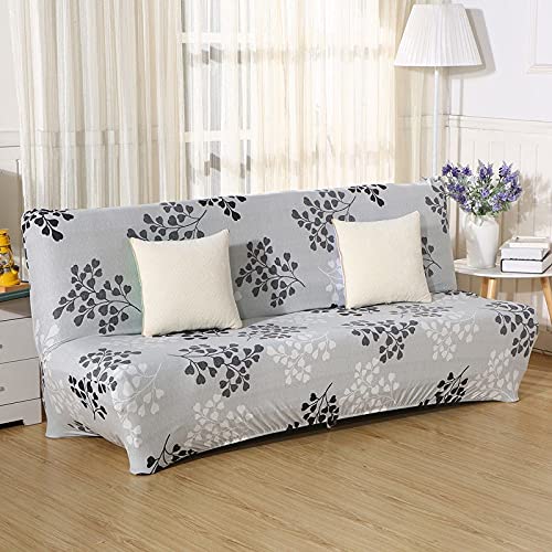 OOFAYWFD sans Bras Housse de Clic Clac 3/2 Places Housse de Canapé Extensible Lit sans Accoudoirs Housse Clic Clac Matelassée Bz Couverture de Canapé pour...