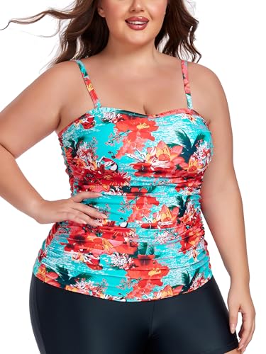 Ocean Blues haut tankini femme bandeau bleu floral contrôle