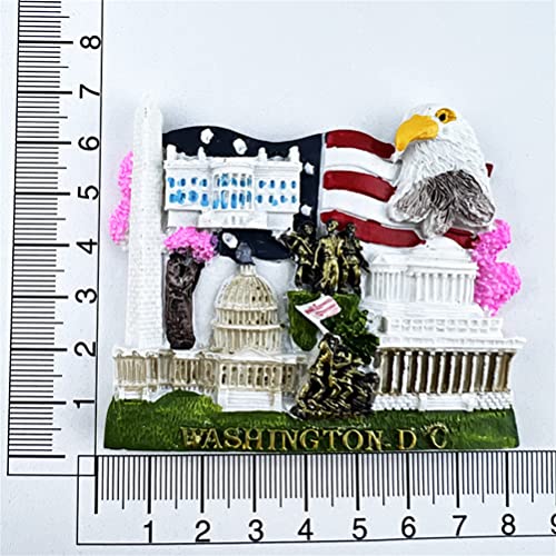 Imán decorativo de refrigerador Washington.DC USA 3D miniatura 5
