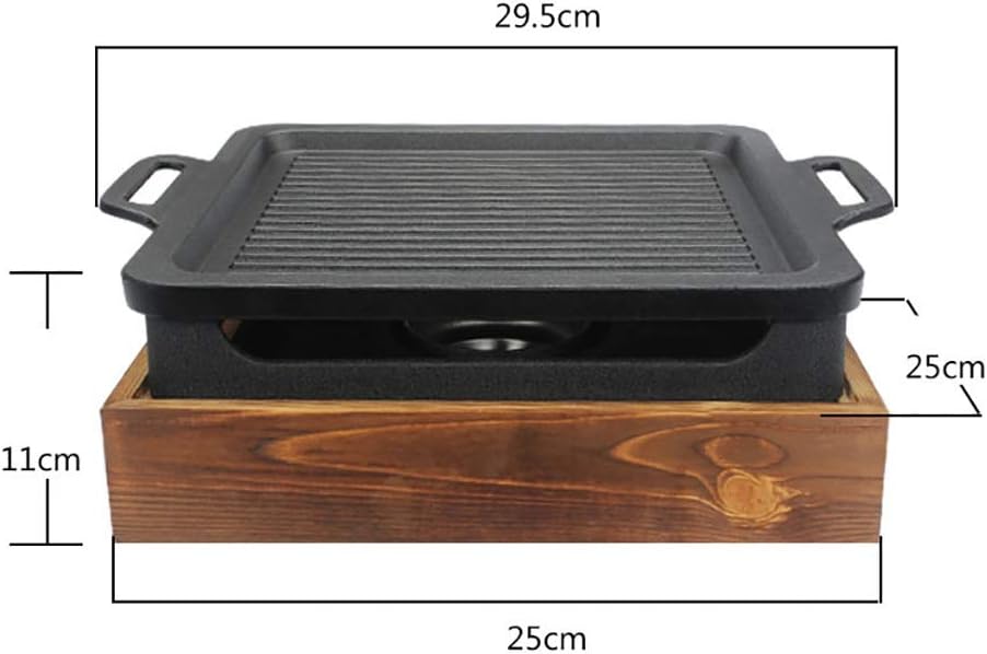 BBQ Barbeque Barbecue Grill,Alcohol Grill Split Fish Grill,Non-Stick Grill Pan Easy to Clean,Indoor and Outdoor,3 Size,5-6 People (Size : 34.5cm*11cm)