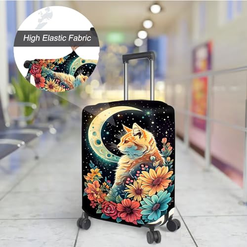 Luggage Cover, TSA Approved, Washable, Fits 29-30 Inch Luggage, Cat Moon2