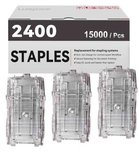 3-Pack 2400 Staple Compatible with Toshiba Staple-2400 Stacker Staples Refills (3 Cartridges x 5,000 Staples Each)