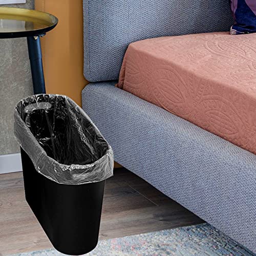 Caxmtu Mülleimer Papierkorb Abfalleimer Badezimmer Papiereimer Höhe 27 cm 10 L Schlanker Mülleimer mit Griff für Zuhause Küche Badezimmer Schlafzimmer Büro, aus Kunststoff, 2 Stück (Schwarz)
