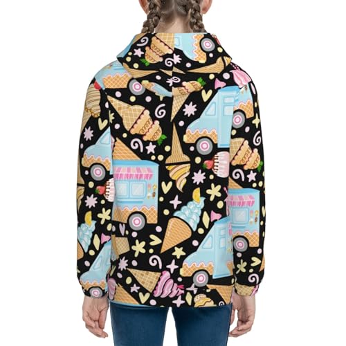 Icecream Truck Kids Pullover Hoodies Boys Sweatshirts Girls Athletic Clothes with Pocket4