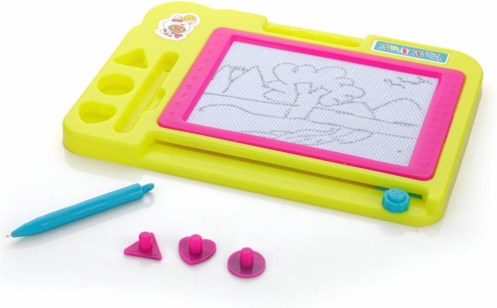 Whimsy Magnetic Slate, Magnetic Drawing Board for Learning Writing and Drawing, Magnetic Pen and Stamps, Magnetic Slate Easy to Use and Clean, Magnetic Board for Kids Above 3, BIS Approved (Yellow)