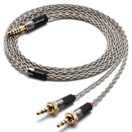 GUCraftsman 6N Single Crystal Silver Upgrade Headphones Cable 4Pin XLR/2.5mm/4.4mm Balance Headphone Upgrade Cable for Sony MDR-Z7 MDR-Z7M2 MDR-Z1R (4Pin XLR Plug)