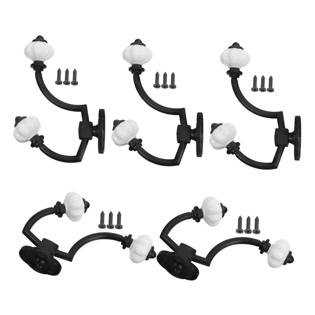 Homoyoyo 5 Piezas Ganchos Vintage de Aleación de Zinc para Pared Doble Gancho Resistente para y Toallas Estilo Retro para Baño Dormitorio y Entrada