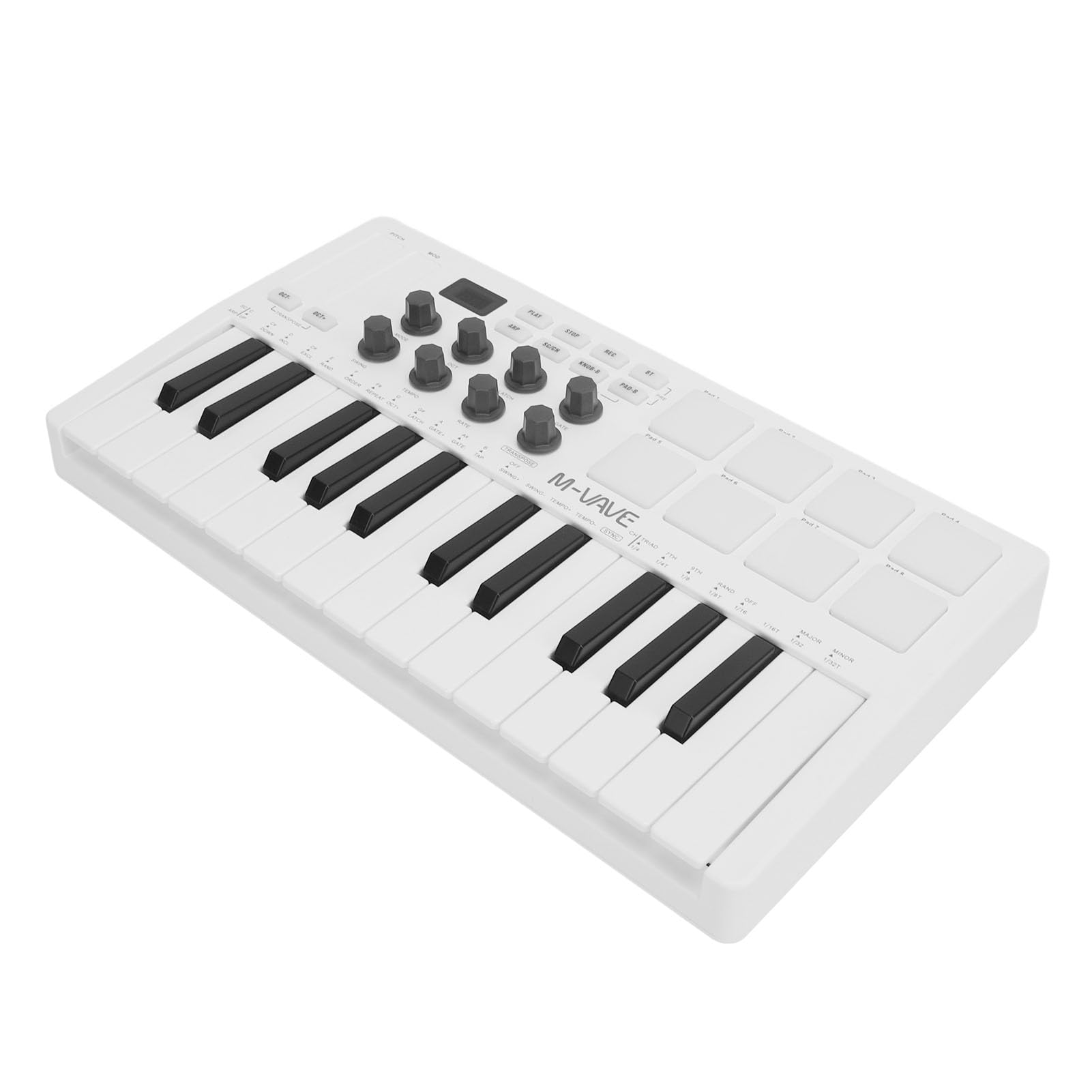 Drfeify Controller Tastiera MIDI Controller Tastiera MIDI USB Dinamica a 25 Tasti con 8 Pad RGB 8 Manopole Bluetooth Alimentato a Batteria per Produttori di Beat Produzione di Viaggi in Studio