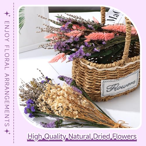 2 Pack Ramos Grandes de Flores Secas Moradas y Rosas miniatura 4