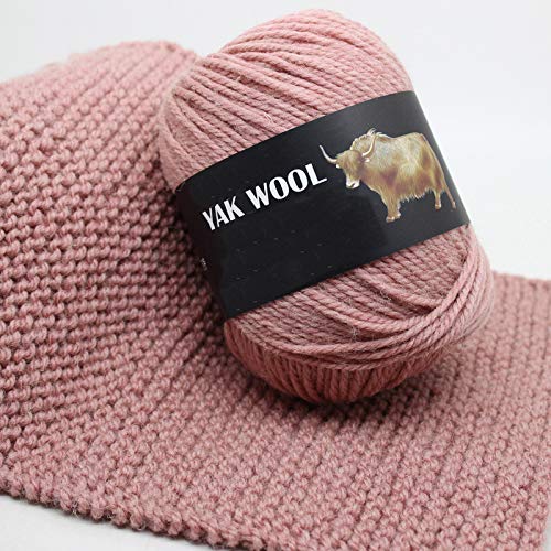3 Balls Thick Yak Wool Yarn Soft Cashmere Thread Knitting Worsted Blended Crochet Yarn For Diy Sweater Scarf Gloves Yarn 300G (Pink) #TOP1