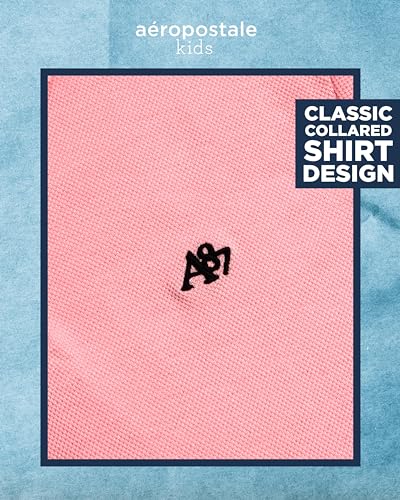 AEROPOSTALE Boys Polo Shirt - Comfort Stretch Classic Fit Short Sleeve Pique Athletic Golf Polo Shirt for Boys (Sizes: 4-16)4