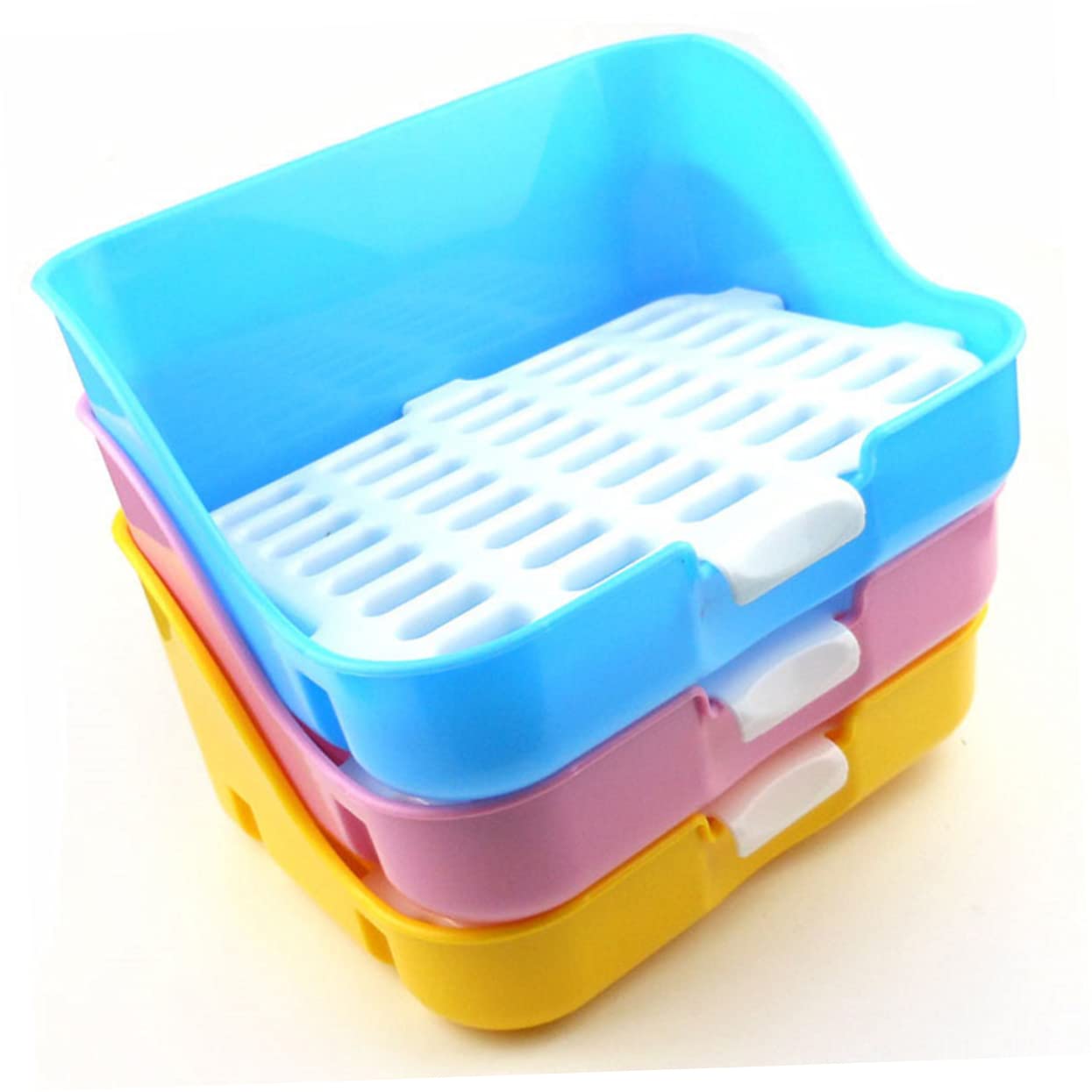 Happyyami Indoor Dog Pee Station Pet Potty Training Fence Tray Pad 29.5x21.5x15cm Easy Pet Potty System for Dogs Random Color