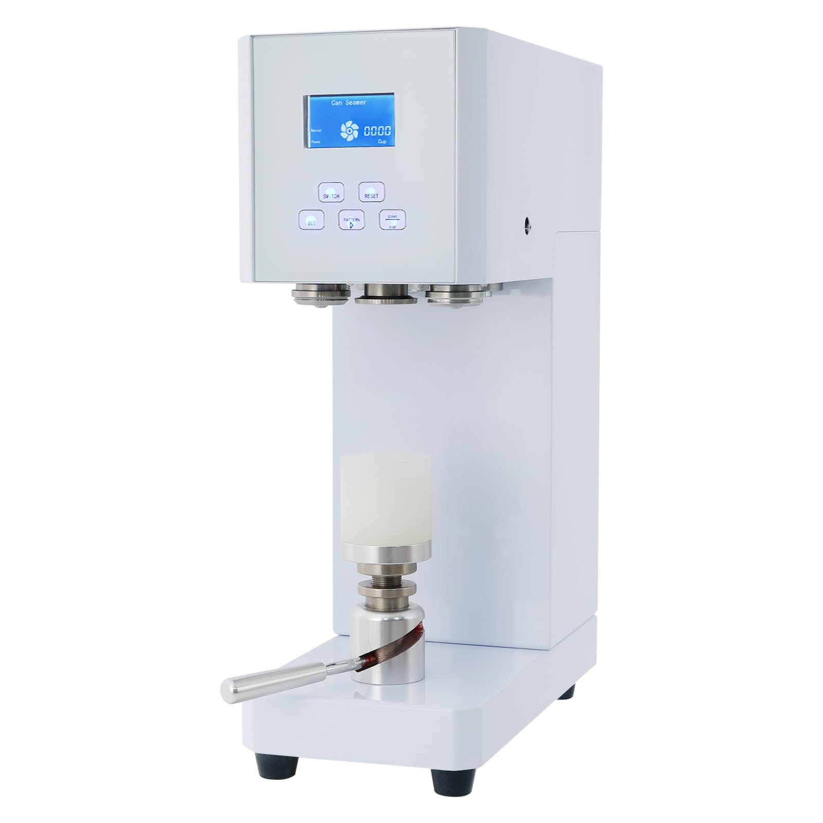 Commercial Can Sealer Machine, 370W 110V Electric Aluminum Cans Sealing Machine, Semi-Automatic Tabletop Can Sealing Tool, Milk Tea Drink Bottle Sealer for Home, Bar, Cafe, Snack Bar
