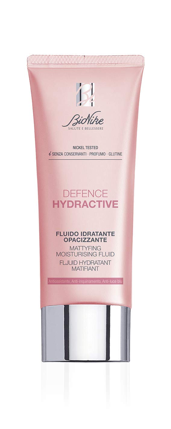 Bionike Defence Hydractive - Fluido Viso Idratante Opacizzante per Pelli Miste e Grasse, Azione Antiossidante, Idrata, Opacizza, Dona un Effetto Matte Fino a 8 Ore, 40 ml
