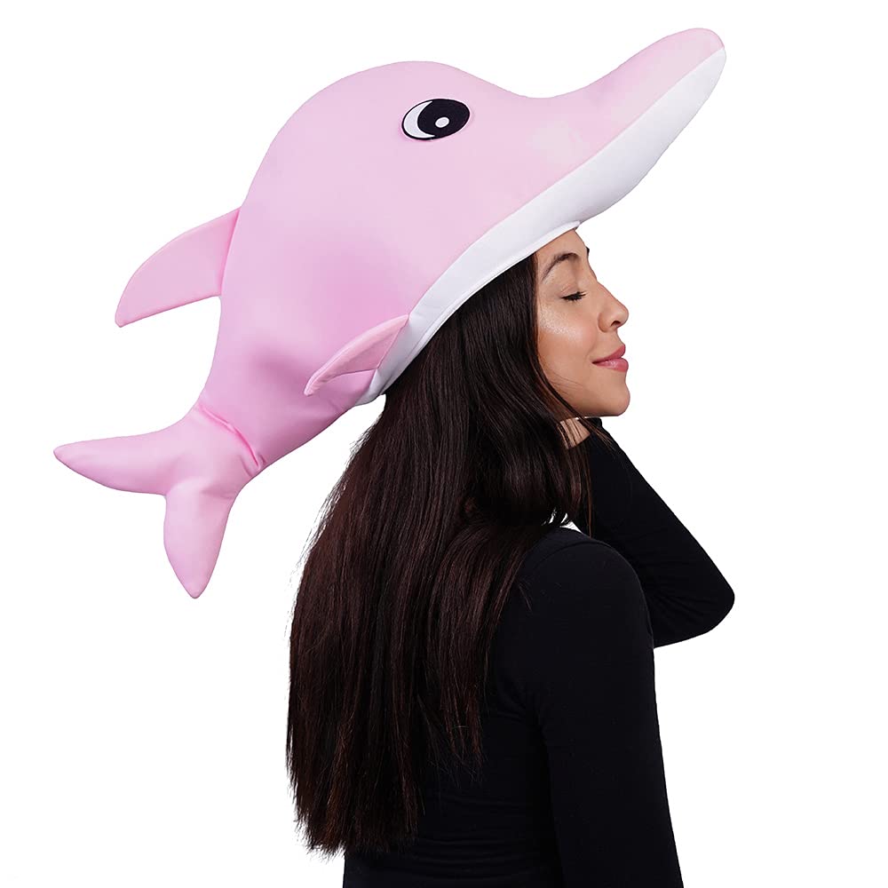 PGOND Pink Dolphin Cosplay Hat - Sea Animal Theme - Unisex-Adults - One Size - Birthday, Halloween