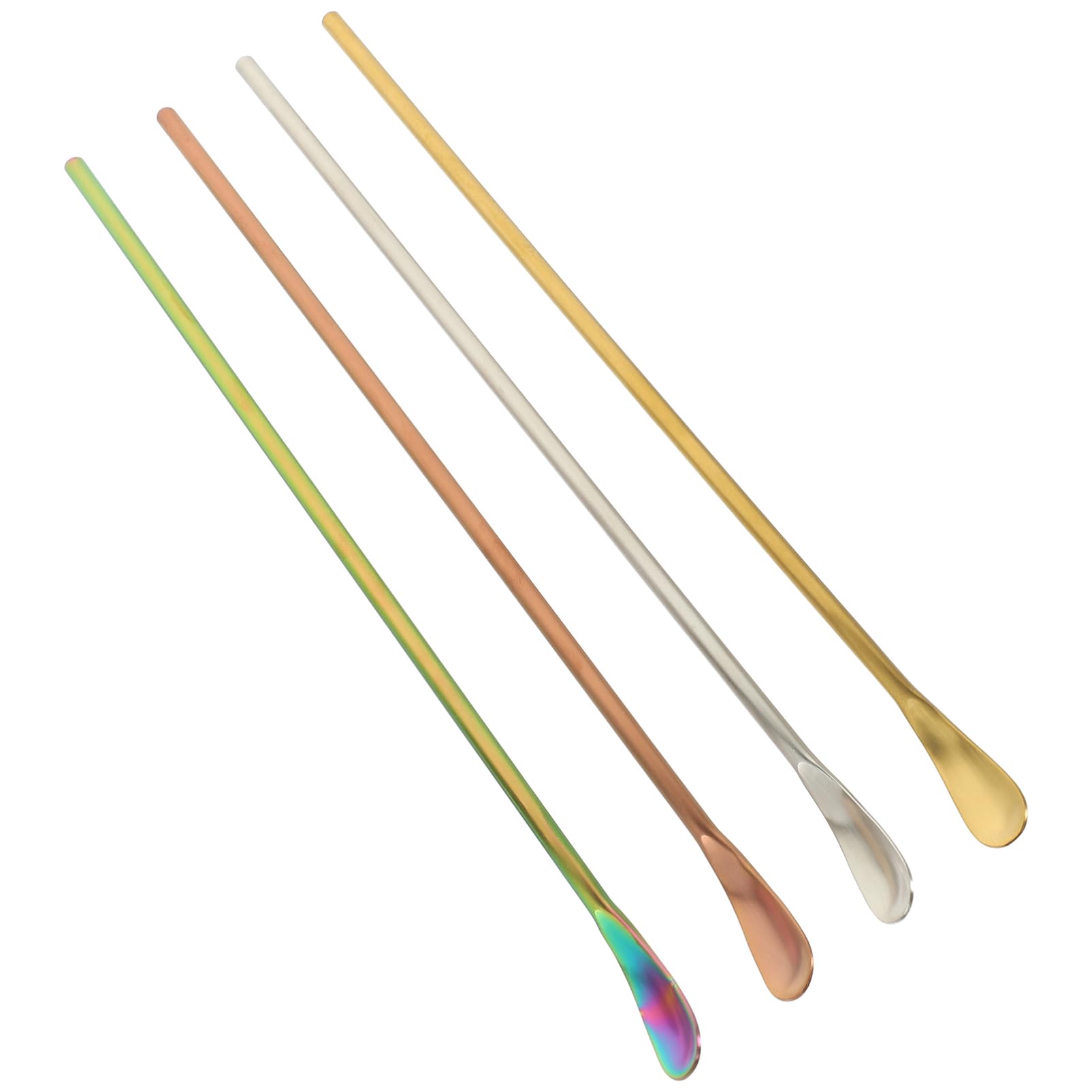 Cabilock 4Pcs Long Handle Mixing Sticks Stainless Steel Cocktail Drink Stirrers for Juices Iced Tea and More for Home Bars and present Giving