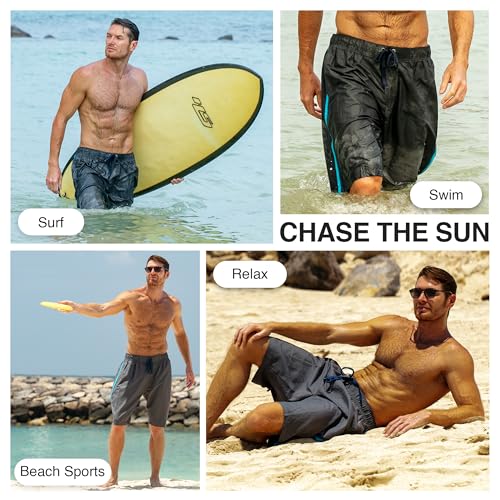 Image of Kanu Surf Men's Big Viper Extended Size Stripe Swim Trunk