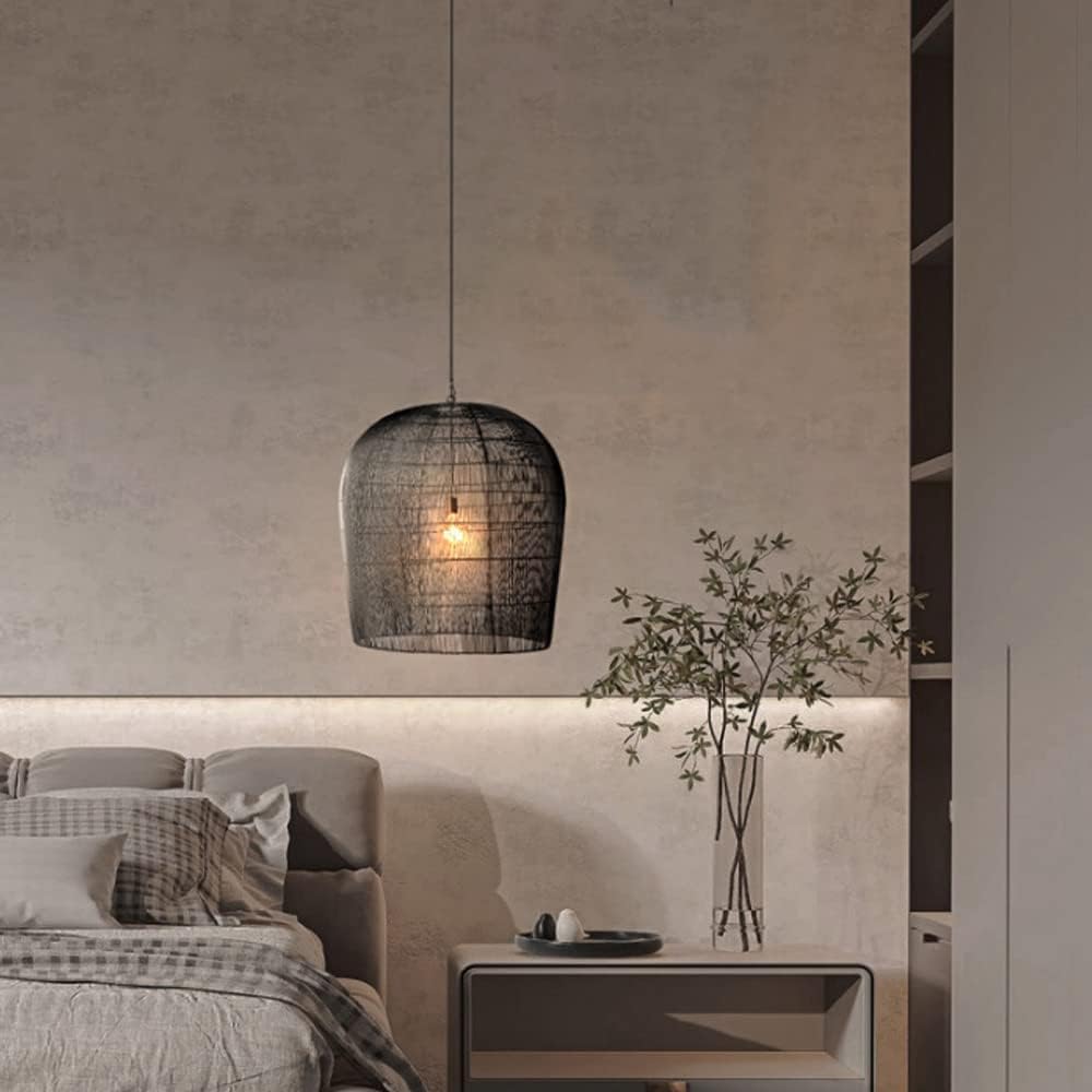 Panier de cage de plafond suspendu en rotin fait main