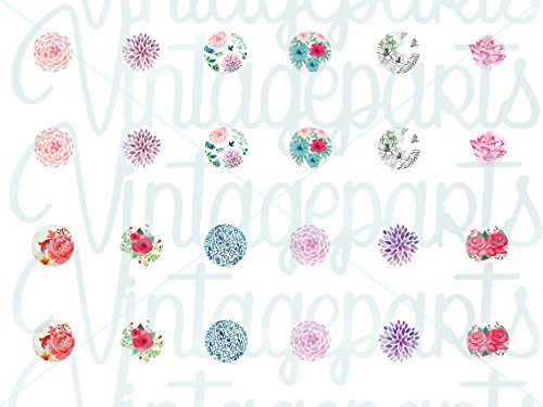 Motivbogen Blumenmeer für 10mm Cabochons von Vintageparts, DIY-Schmuck Motivbogen Blumenmeer für 10mm Cabochons von Vintageparts, DIY-Schmuck