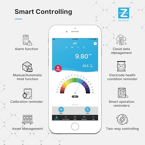 Apera Instruments EC60-Z Smart-Leitfähigkeitsmessgerät (unterstützt durch die ZenTest Mobile App) - Leitfähigkeitsmessbereich: 0 bis 20 mS/cm