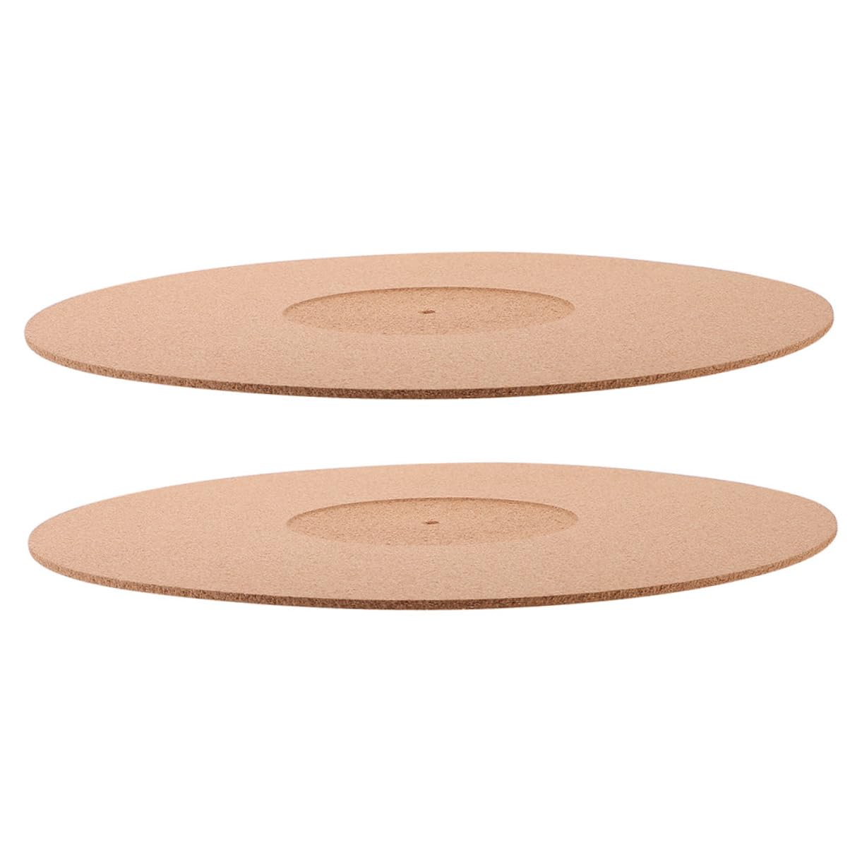 Holibanna Turntable Cork Mat 2pcs Vinyl Record Mat Record Player Anti-vibration Pad Protective