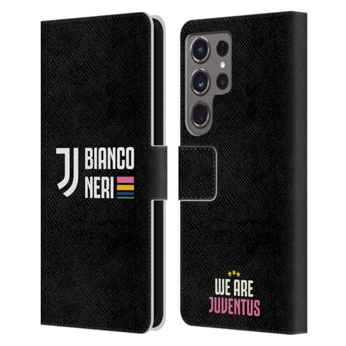 Juventus Coque Samsung S24 Ultra 5G Housse Cuir Portefeuille Head Case Designs Bianco Neri