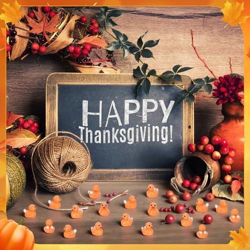 Image of 50 Pcs Thanksgiving Resin Ducks Dressed As Turkeys