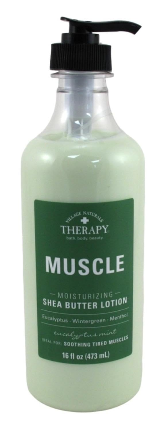 Village NAT. Lotion Muscle Shea Butter Moisturizing 16 Ounce (Pack of 6)