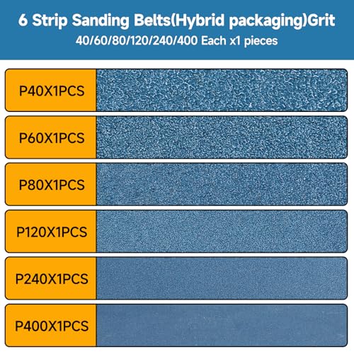 Image of 6-Piece Premium 3 x 18 Inch Zirconia Sanding Belts 40-400 Grit | 75x457 MM, Heavy Duty, Long-Lasting, Wood Metal Grinding and Finishing for Bandfile Belt Sander